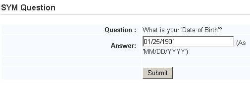 Enter your Date of Birth