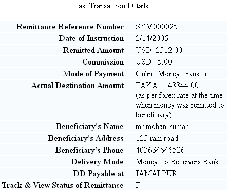 Last Transaction