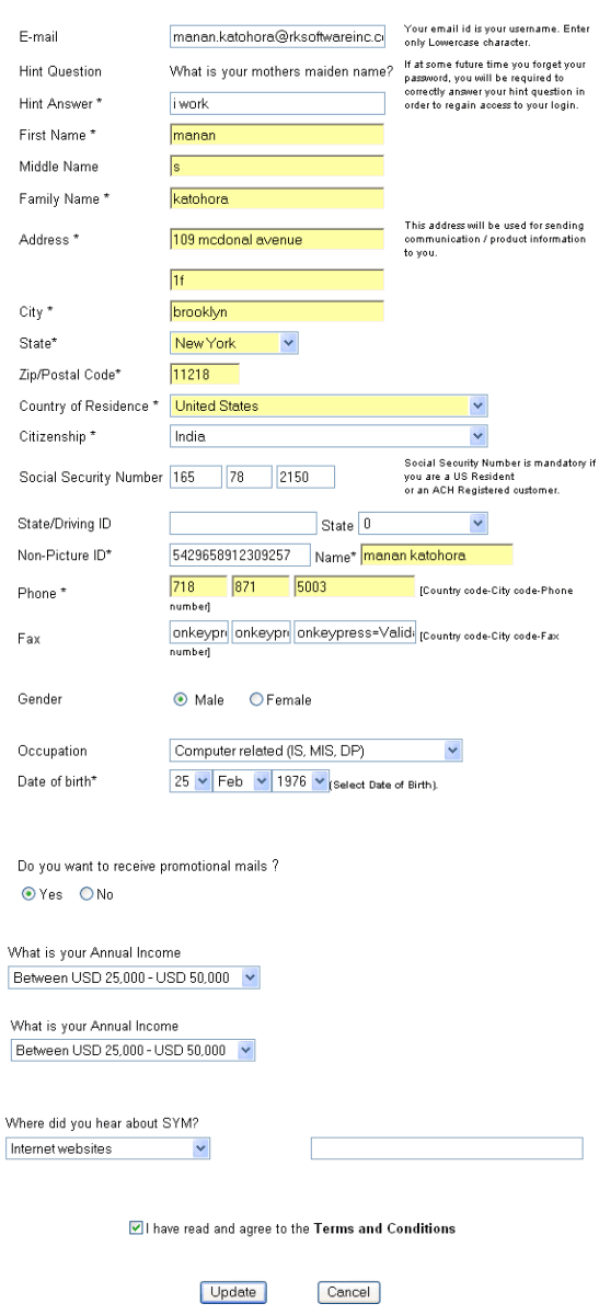 Change User Profile