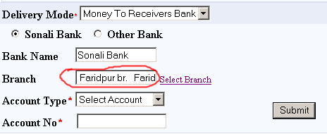 Branch Entry